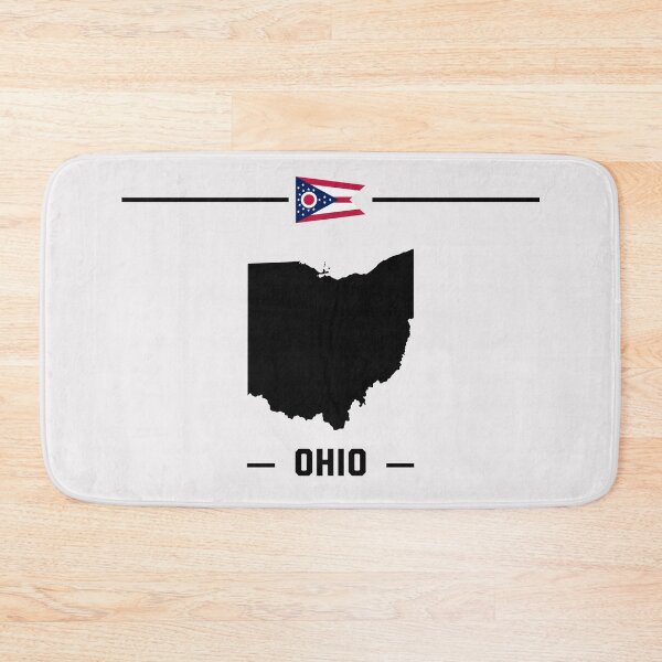 Item preview, Black & White Ohio State Map with Flag – Classic Buckeye Silhouette designed and sold by mashmosh.