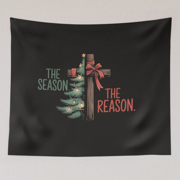 Item preview, Christmas Tree The Season Jesus Cross The Reason  designed and sold by Clairenity Studio.