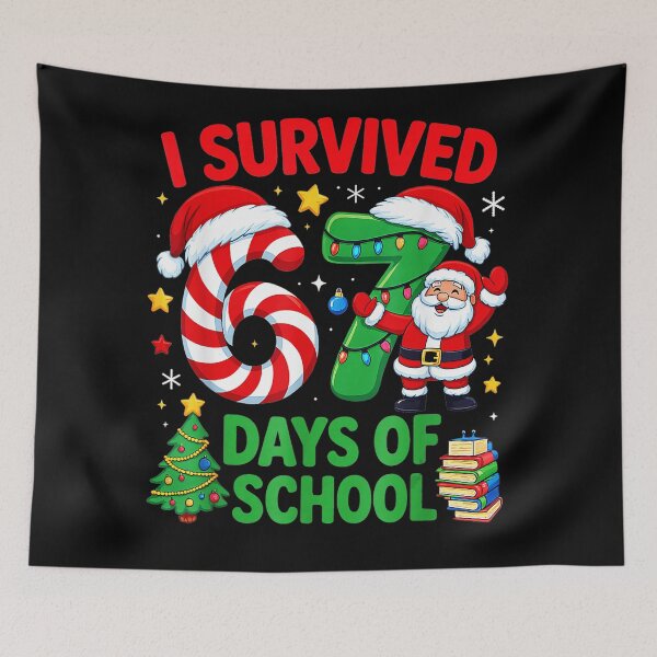 Item preview, I Survived 67 Days Of School Christmas Candy Cane Six Seven  designed and sold by JEFDodsonArt.