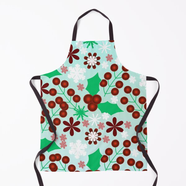 Item preview, Bright Winter Holly Berries and Snowflakes Pattern designed and sold by HopeAndHustle.