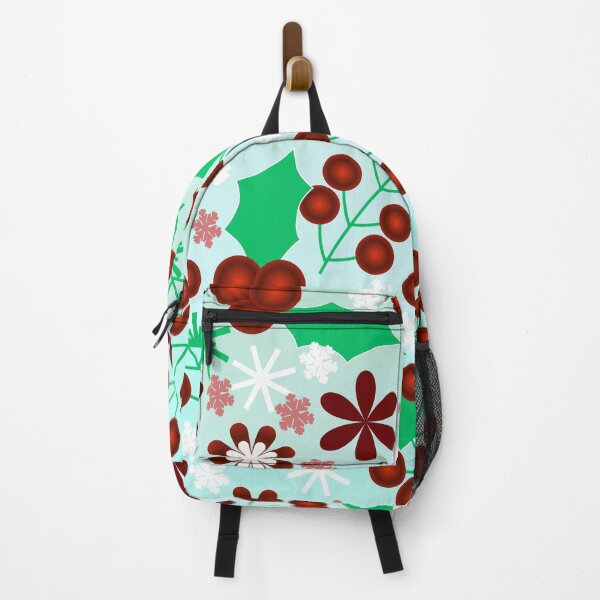 Item preview, Bright Winter Holly Berries and Snowflakes Pattern designed and sold by HopeAndHustle.