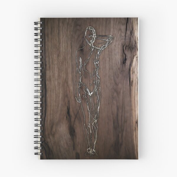 Item preview, Minimalist Wire Sculpture of Female Figure on Wooden Background designed and sold by SplashTastic.
