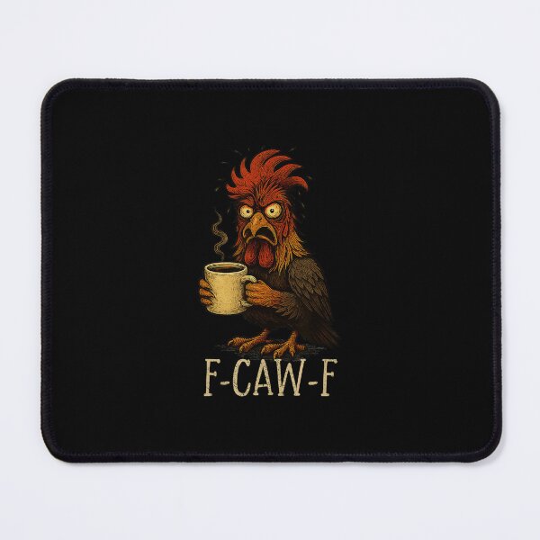 Item preview, Fcawf Grumpy Rooster Funny Tired Chicken Drinking Coffee designed and sold by tadmercado.