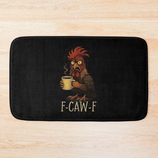 Item preview, Fcawf Grumpy Rooster Funny Tired Chicken Drinking Coffee  designed and sold by tadmercado.