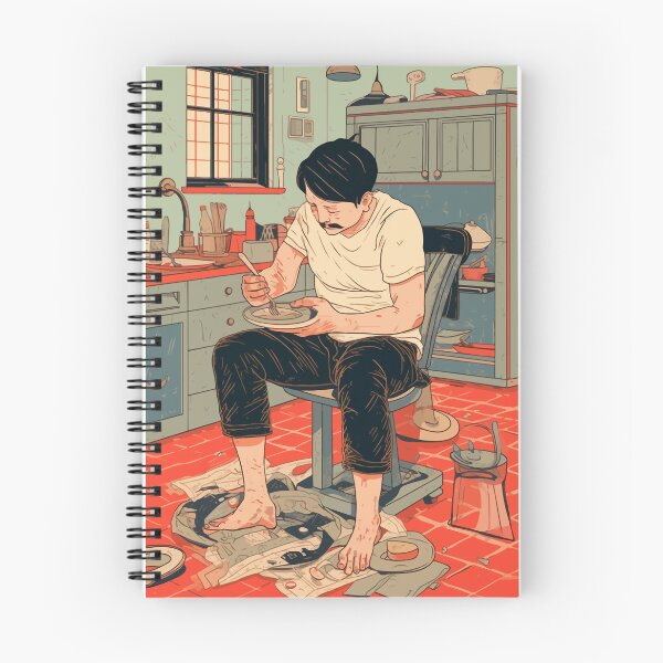 Item preview, Miserable poor man eating lunch alone in a dirty kitchen designed and sold by y-a-y.