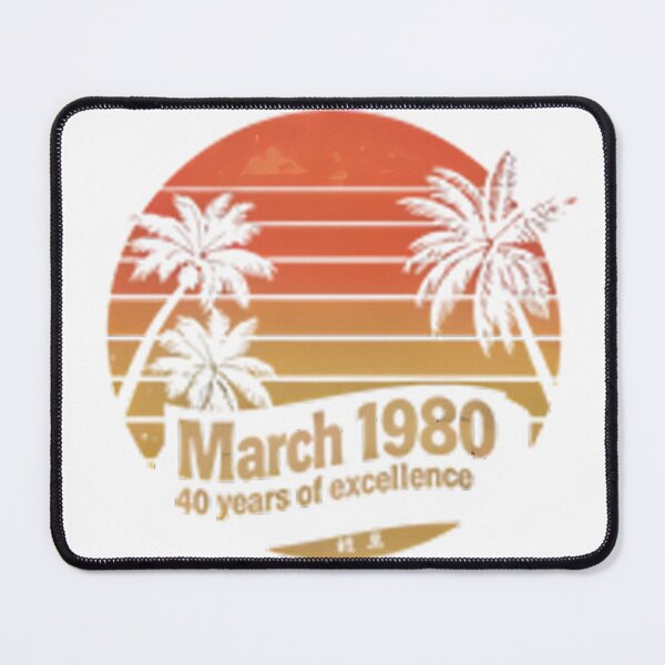 Item preview, Vintage March 1980 Birthday Shirt – 41 Years of Being Awesome – Quarantine Edition Retro Mountain Design designed and sold by No Heaven.