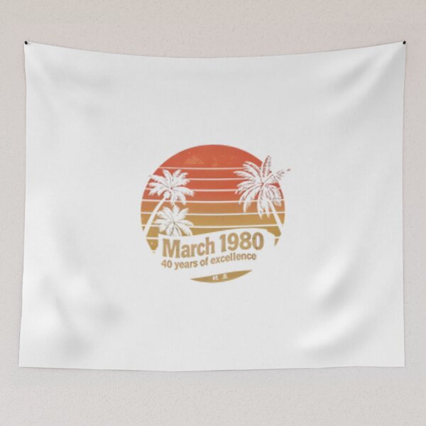 Item preview, Vintage March 1980 Birthday Shirt – 41 Years of Being Awesome – Quarantine Edition Retro Mountain Design designed and sold by No Heaven.