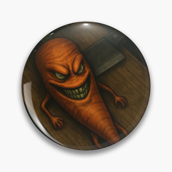 Item preview, Sinister Carrot on a Chopping Board – Evil Food Character Illustration designed and sold by RawGas.