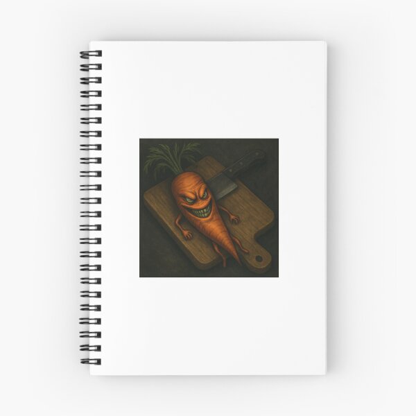 Item preview, Sinister Carrot on a Chopping Board – Evil Food Character Illustration designed and sold by RawGas.