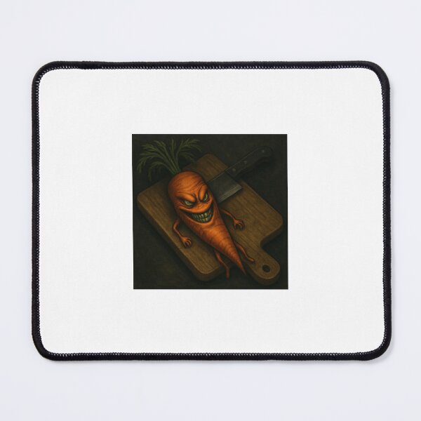 Item preview, Sinister Carrot on a Chopping Board – Evil Food Character Illustration designed and sold by RawGas.