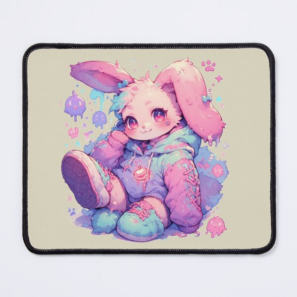 Item preview, Candycore Bunny — Pastel Kawaii Hoodie Art in Pink & Aqua by NegarTv Designs designed and sold by NegarTv Designs.