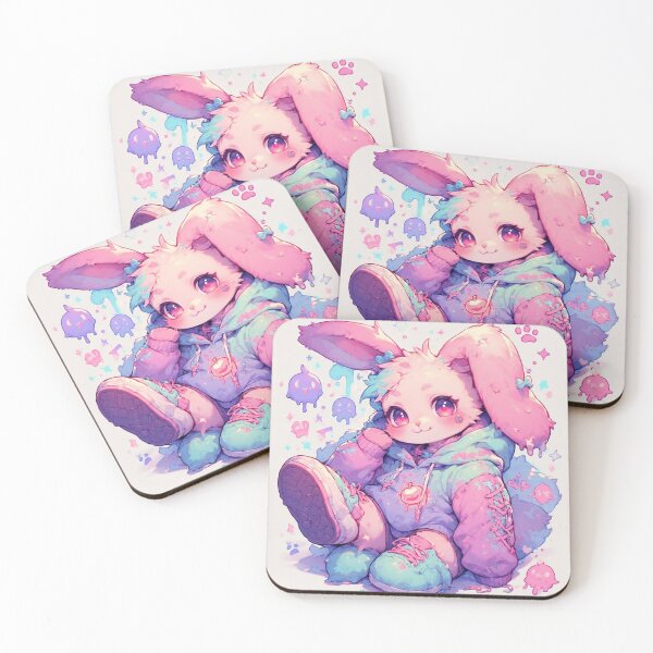 Item preview, Candycore Bunny — Pastel Kawaii Hoodie Art in Pink & Aqua by NegarTv Designs designed and sold by NegarTv Designs.
