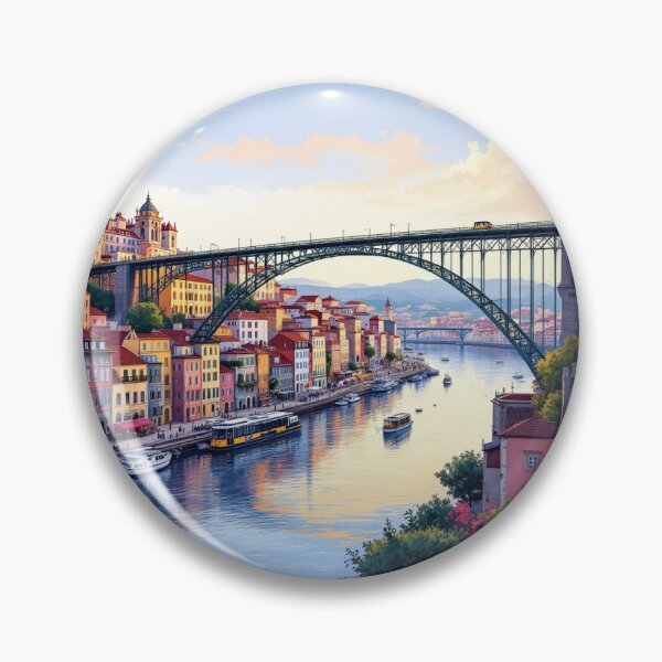Item preview, Porto Portugal Cityscape - Ribeira & Dom Luís I Bridge Illustration designed and sold by ArsVisuals.