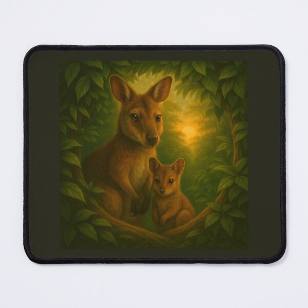 Item preview, Wallaby Mother and Joey Wall Art – Golden Glade Wildlife Design designed and sold by GeoWild Designs.