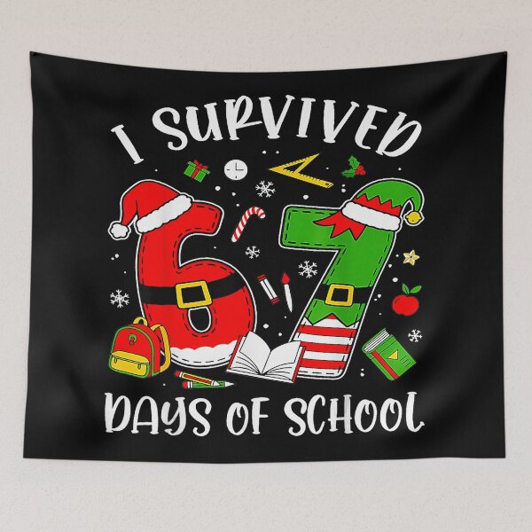Item preview, I Survived 67 Days Of School Christmas Santa Teacher  designed and sold by JEFDodsonArt.