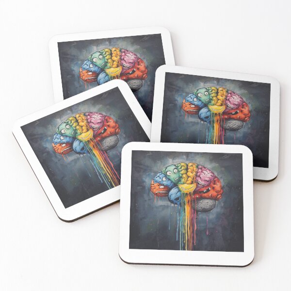 Item preview, Color Drip Mindscape – Emotional Abstract Brain Art designed and sold by Totally Mood .