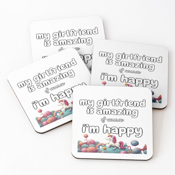 Item preview, My Girlfriend Is Amazing Of Course I'm Happy – Cute Funny Relationship Quote designed and sold by PressingFlowers.