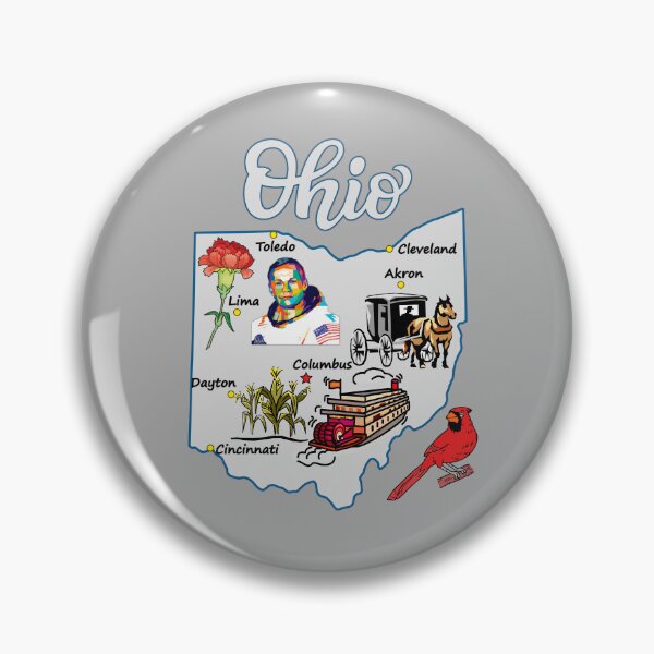 Item preview, Ohio State Landmarks & Symbols Doodle Map - Buckeye Heritage designed and sold by mashmosh.