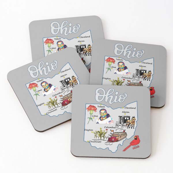 Item preview, Ohio State Landmarks & Symbols Doodle Map - Buckeye Heritage designed and sold by mashmosh.