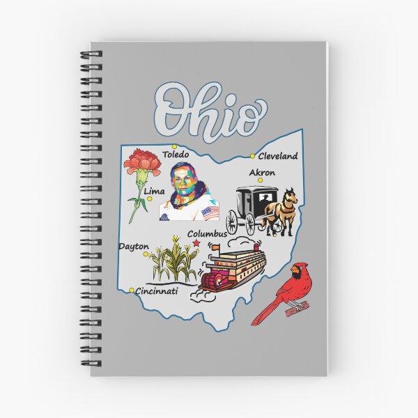 Item preview, Ohio State Landmarks & Symbols Doodle Map - Buckeye Heritage designed and sold by mashmosh.