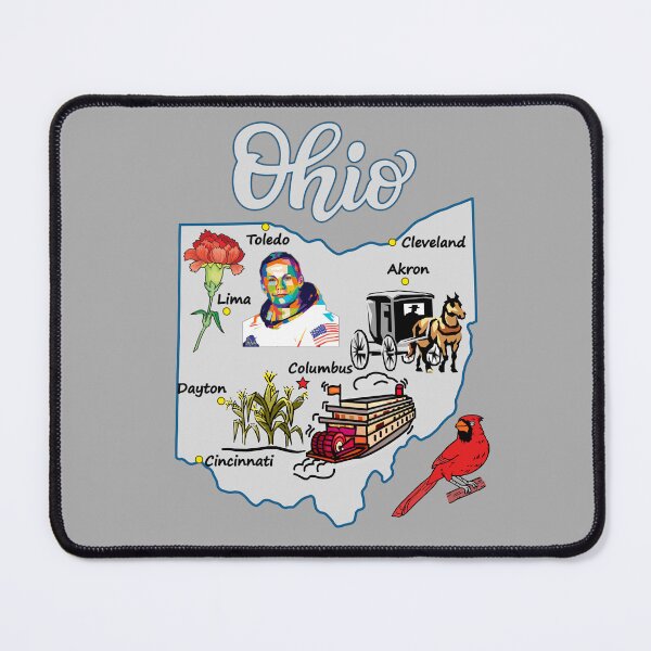 Item preview, Ohio State Landmarks & Symbols Doodle Map - Buckeye Heritage designed and sold by mashmosh.