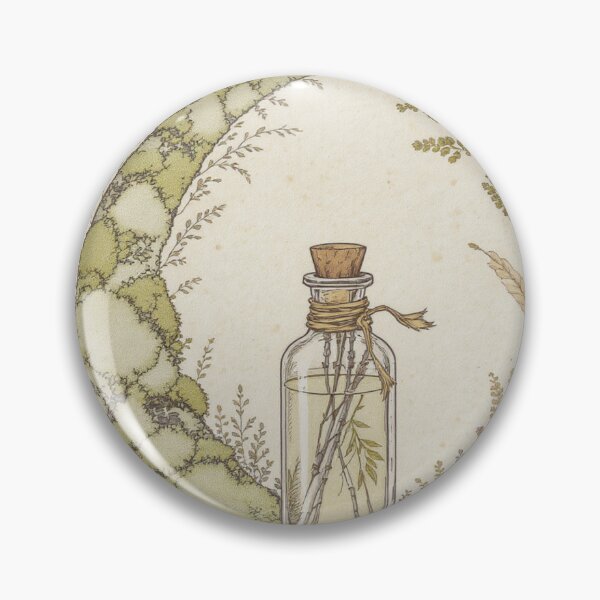 Item preview, Vintage Herbal Elixir: Cottagecore Moon & Botanical Potion Bottle designed and sold by HappySproutArt.