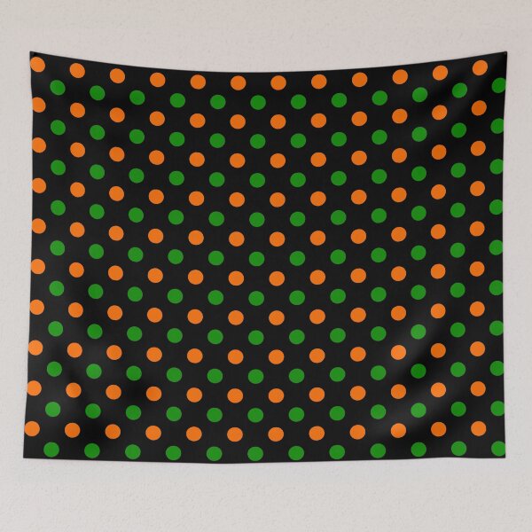 Item preview, Orange Green Polka Dots On White Background Design  designed and sold by PatternTitan.