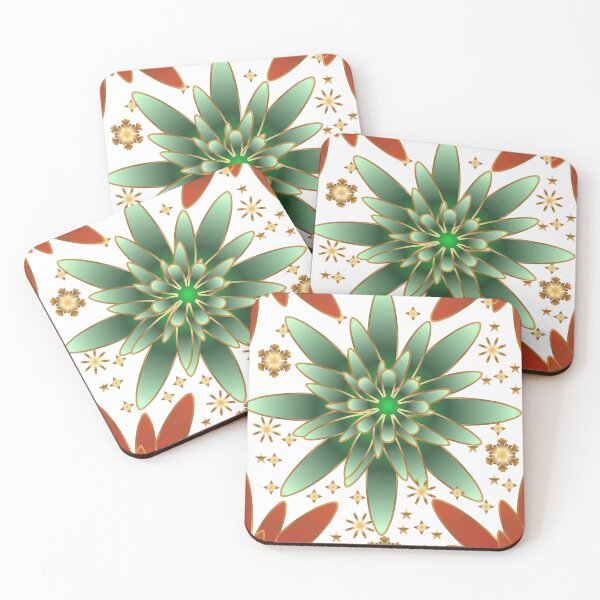 Item preview, Golden Elegance Christmas Poinsettia and Starburst Pattern designed and sold by HopeAndHustle.