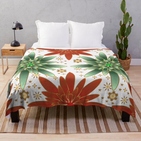 Item preview, Golden Elegance Christmas Poinsettia and Starburst Pattern designed and sold by HopeAndHustle.