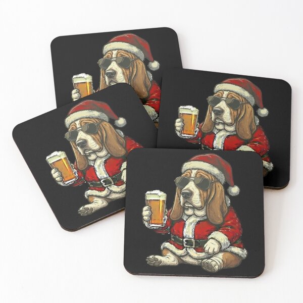 Item preview, Basset Hound Santa Dog Beer Christmas designed and sold by k3rstman1.