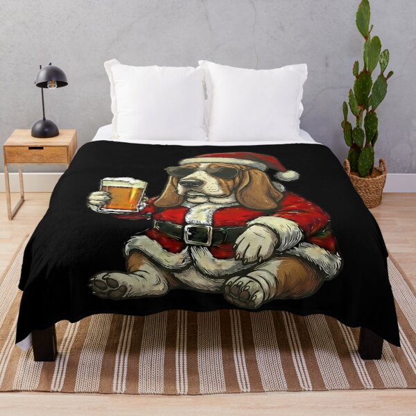 Item preview, Basset Hound Santa Dog Beer Christmas designed and sold by k3rstman1.