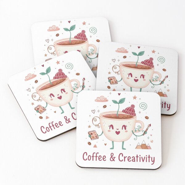 Item preview, Adorable Coffee Plant Character with Art Supplies designed and sold by MT-Hub | Art for Every Soul.