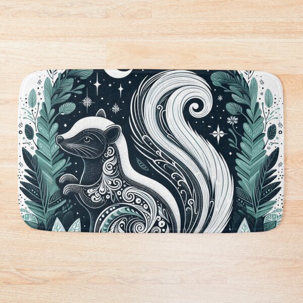 Item preview, Boho Woodland Skunk Under Crescent Moon designed and sold by BigBlueArt.