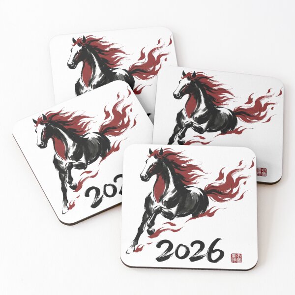 Item preview, 2026 Year of the Fire Horse - Dynamic Ink Wash Art designed and sold by xMErCUrY03x.