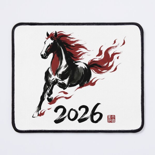 Item preview, 2026 Year of the Fire Horse - Dynamic Ink Wash Art designed and sold by xMErCUrY03x.