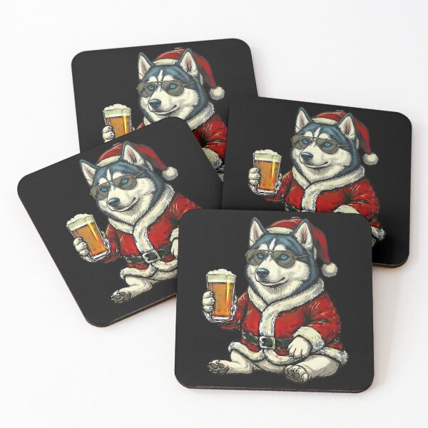 Item preview, Cool Husky Santa Beer Holiday designed and sold by k3rstman1.