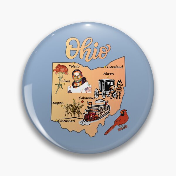 Item preview, Ohio Heritage Collage, Vintage Map, Buckeye Icons & City Landmarks designed and sold by mashmosh.