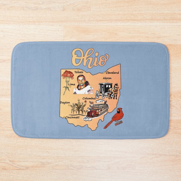 Item preview, Ohio Heritage Collage, Vintage Map, Buckeye Icons & City Landmarks designed and sold by mashmosh.