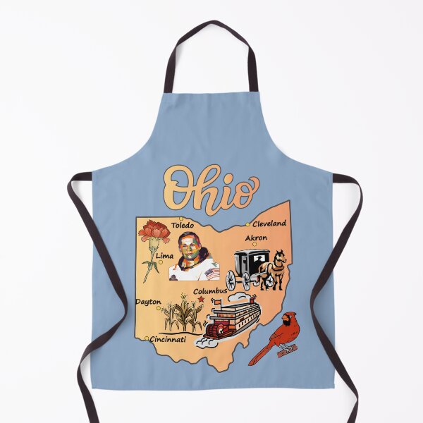 Item preview, Ohio Heritage Collage, Vintage Map, Buckeye Icons & City Landmarks designed and sold by mashmosh.