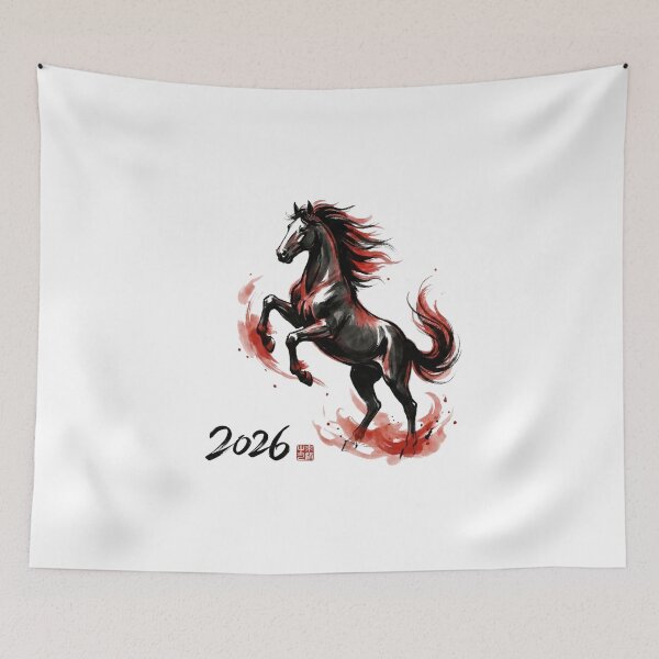 Item preview, 2026 Year of the Fire Horse - Dynamic Ink Wash Art designed and sold by xMErCUrY03x.