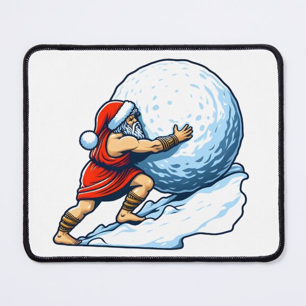 Item preview, Sisyphus Pushing Snowball - Greek Mythology Winter Task designed and sold by GREENZ0NE.
