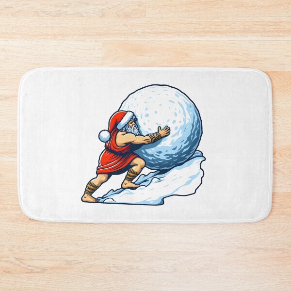Item preview, Sisyphus Pushing Snowball - Greek Mythology Winter Task designed and sold by GREENZ0NE.