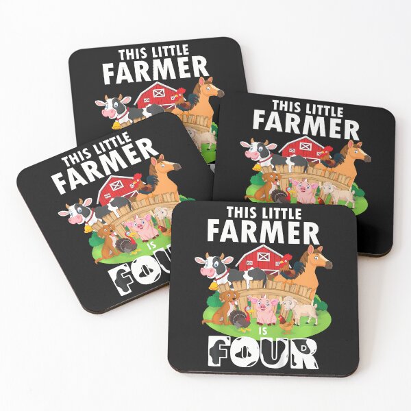 Item preview, Kids 4 Yrs Old Little Farmer Cute 4Th Birthday Farm Animals designed and sold by TysonLangosh.