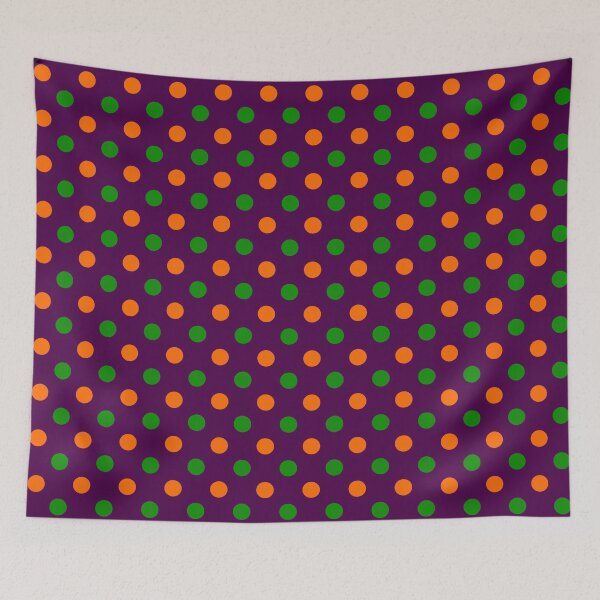 Item preview,  Orange Green Polka Dots On Purple Background Design  designed and sold by PatternTitan.