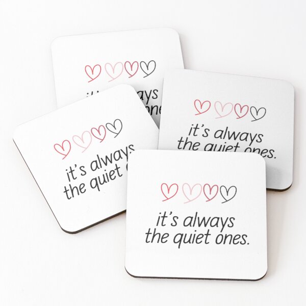 Item preview, It’s Always the Quiet Ones T-Shirt – Minimalist Heart Quote Design for Introverts, Soft Aesthetic Lovers & Cute Gift Buyers designed and sold by GemBob Creations.