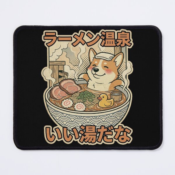 Item preview, Cute Corgi Ramen Onsen Happy Japanese Dog Hot Spring Bath designed and sold by Bongocomic.