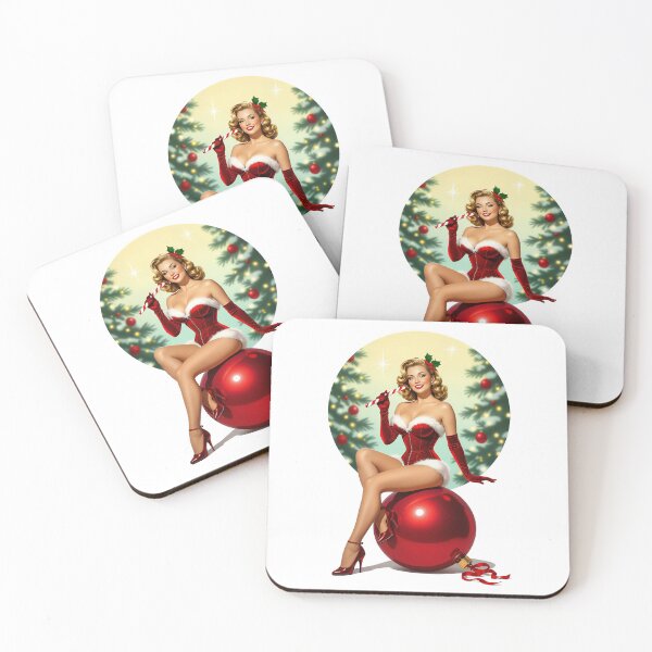 Item preview, Vintage Christmas Pinup on Giant Ornament – Retro Holiday Cheesecake Art designed and sold by Lightning-Lace.