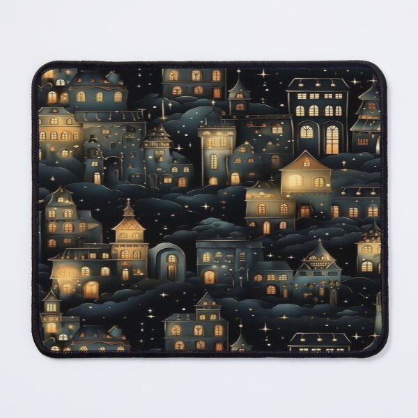 Item preview, Drawing of a sparkling winter wonderland night designed and sold by NivyasArtistry.