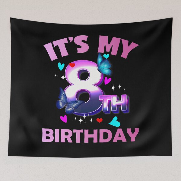 Item preview, Butterflies - Girls And Boys - Its My 8Th Birthday designed and sold by TysonLangosh.