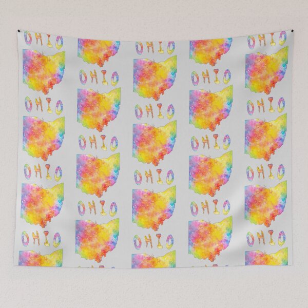 Item preview, Vibrant Ohio Watercolor Splash Art - Colorful State Map designed and sold by mashmosh.